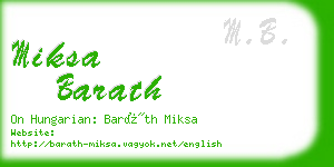miksa barath business card